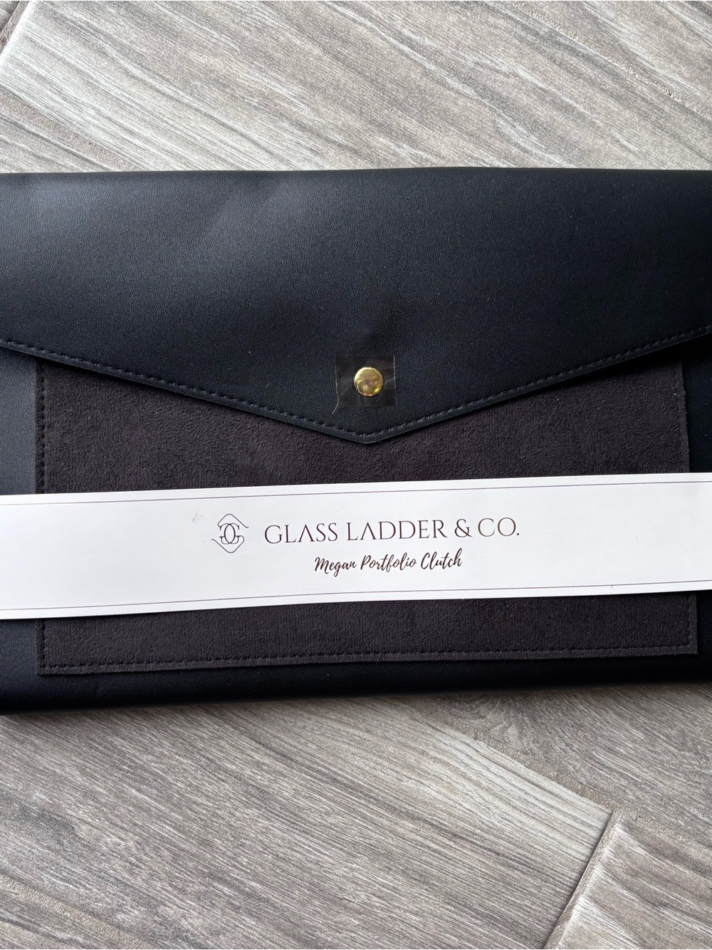 Glass Ladder & Co. Black Megan Portfolio Clutch